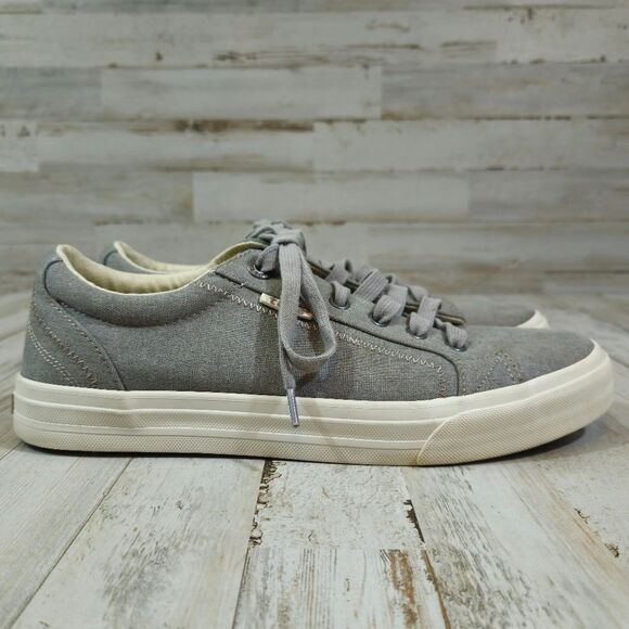 Taos Plim Soul Light Gray Canvas Sneaker Shoes womens size 10 - Picture 1 of 9